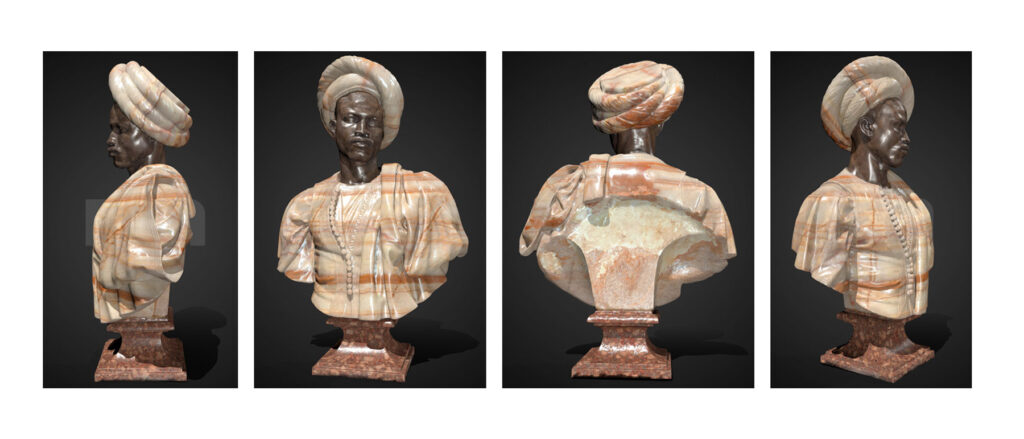 Photo: Kintsugi 3D was used to create these images of "Man from Sudan in Algerian Dress," a 19th-century sculpture by Charles Cordier. / Minneapolis Institute of Art