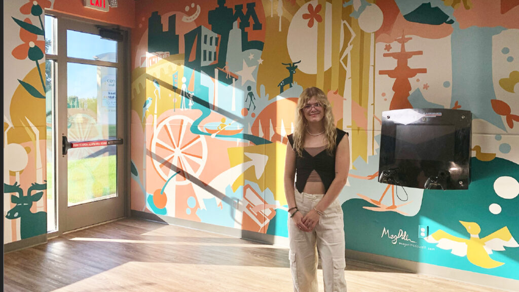Photo: Megan McDowell's mural for Koala Dental Care combines popular visuals of Minnesota with dental care objects. / Megan McDowell