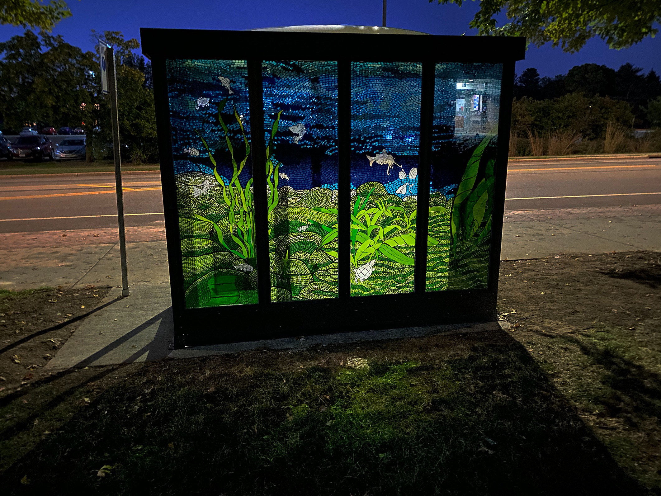 Blugold artists celebrate Chippewa River aquatic life in new public mosaic installation