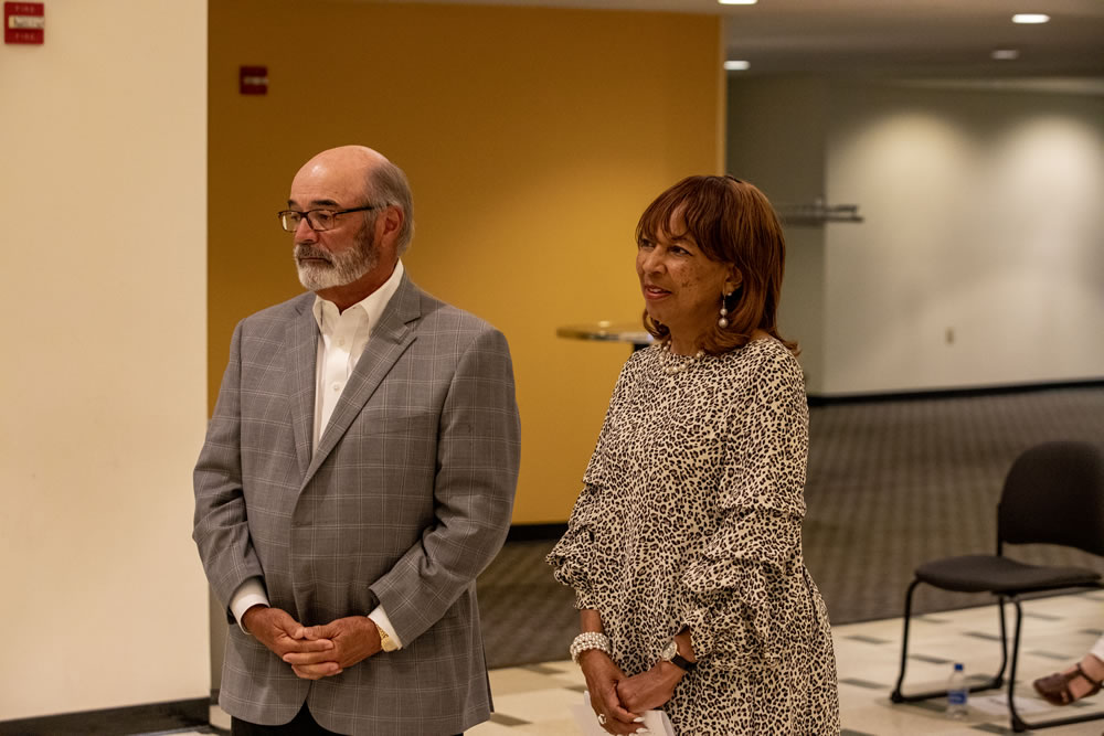 Photo of Regent Emeritus Michael Falbo and Regent Eve Hall